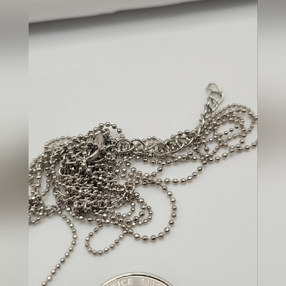 ✨2/$10✨ Multi Chain Layered Diamond Necklace Micro Pave Round Semicircle - Picture 11 of 11